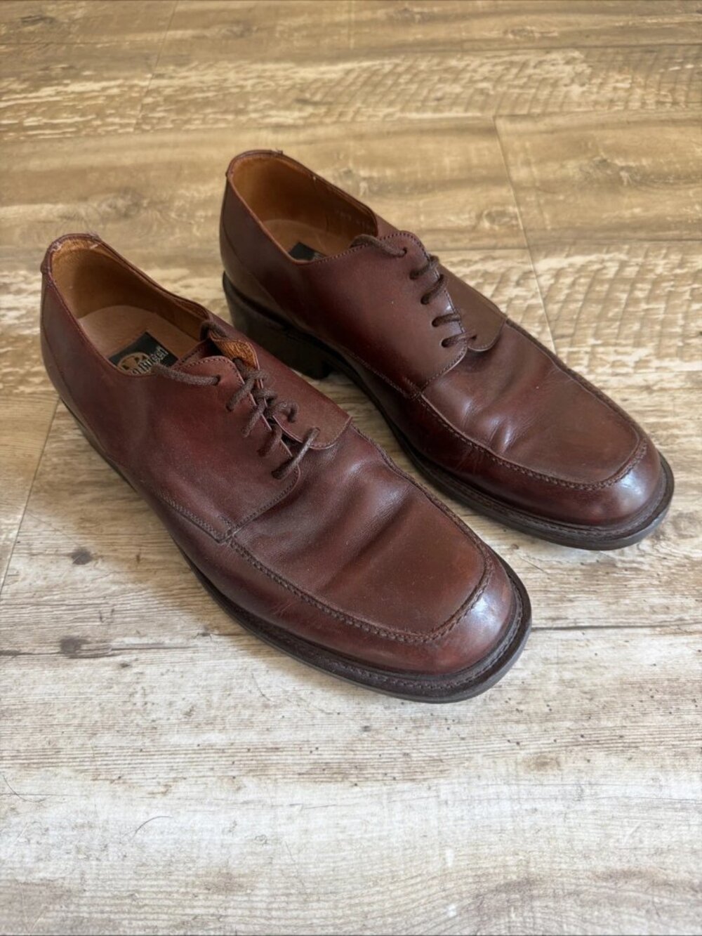 BACCO BUCCI Leather Derby Shoes Made in Italy Old Money Professor Men’s 9.